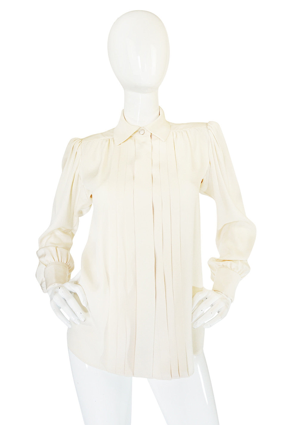 c.1979 Haute Couture Cream Silk Yves Saint Laurent Top – Shrimpton Couture