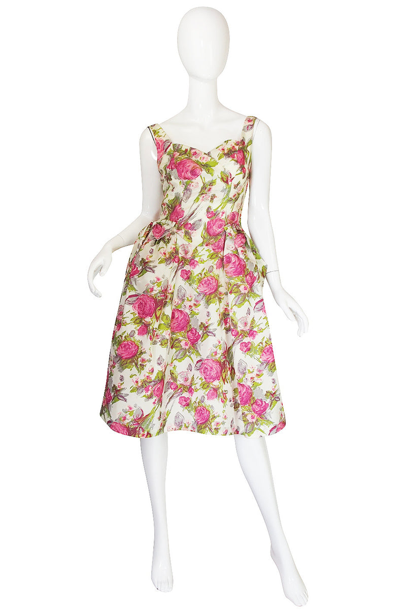 1950s Printed Floral Silky Rayon Emma Domb Dress – Shrimpton Couture