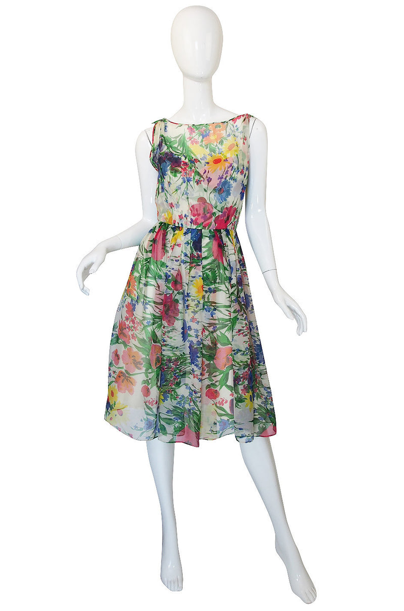 1950s Silk Chiffon Beautiful Floral Dress – Shrimpton Couture