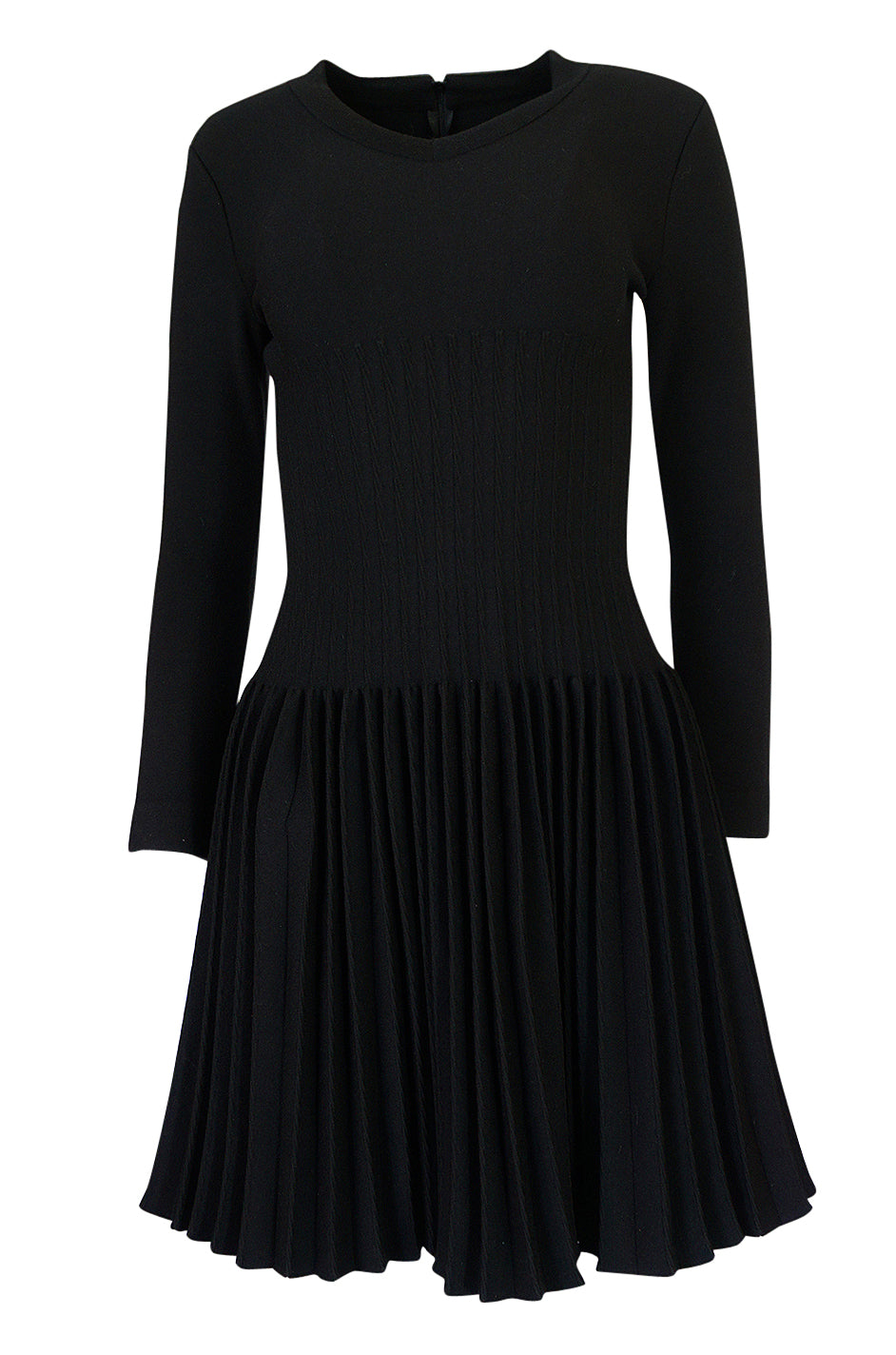 Vintage Azzedine Alaia Stretch Bandage Knit & Pleated Skirt Dress ...