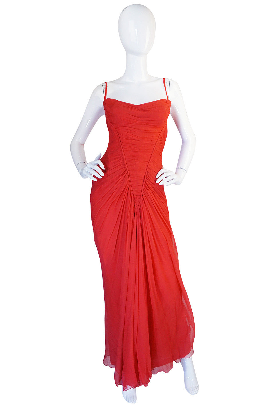 c1959 Haute Couture Maggy Rouff Red Draped Gown – Shrimpton Couture
