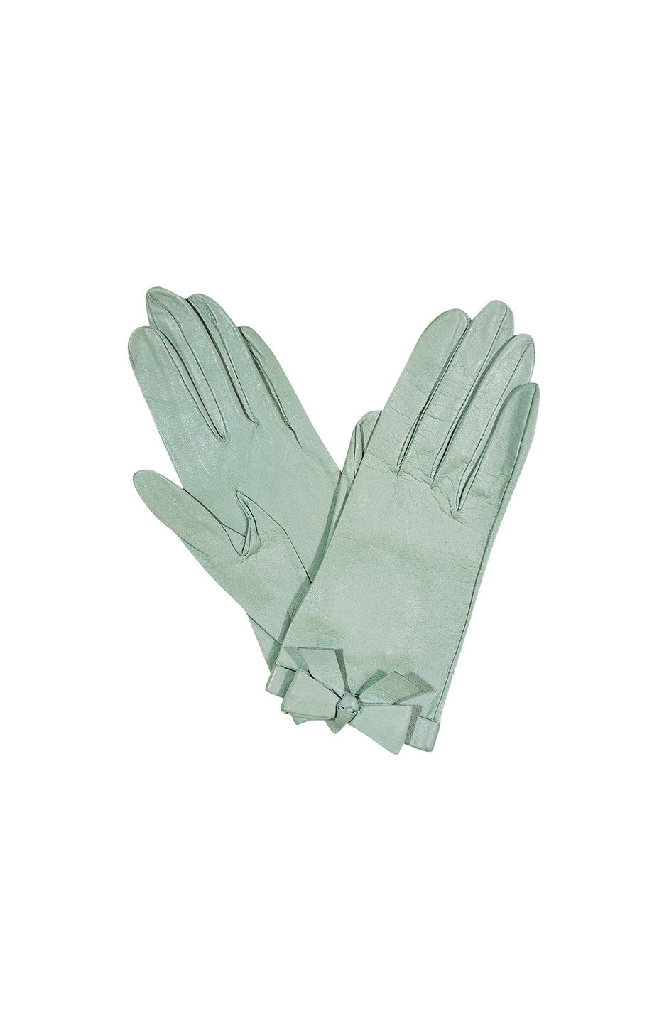 pale blue leather gloves
