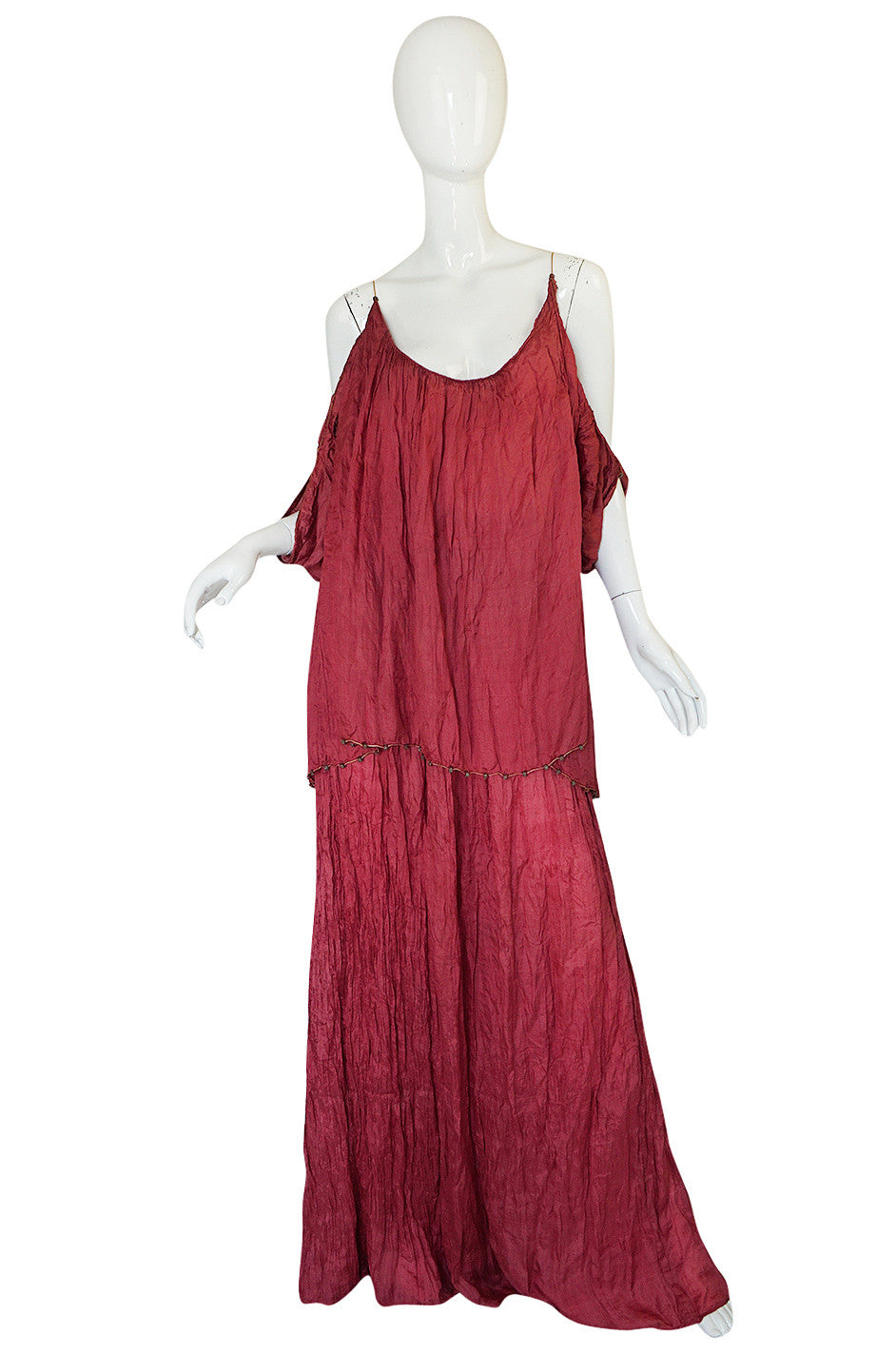 c1907-1920 Mariano Fortuny Pleated Muted Raspberry Silk Gown ...