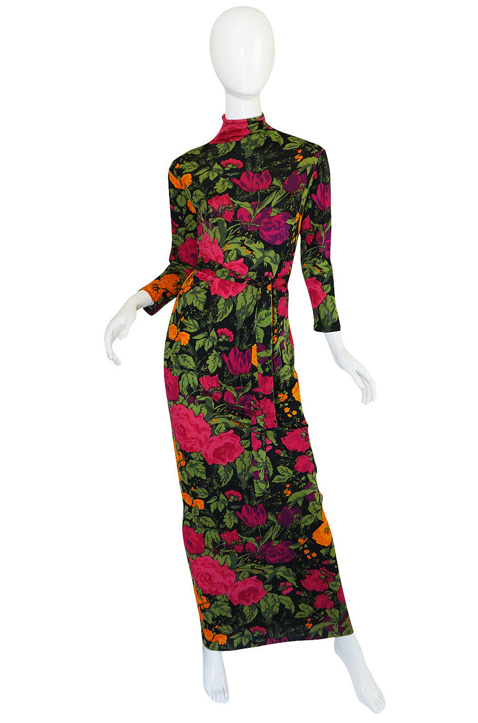 1970s La Mendola Long Silk Jersey Print Dress – Shrimpton Couture