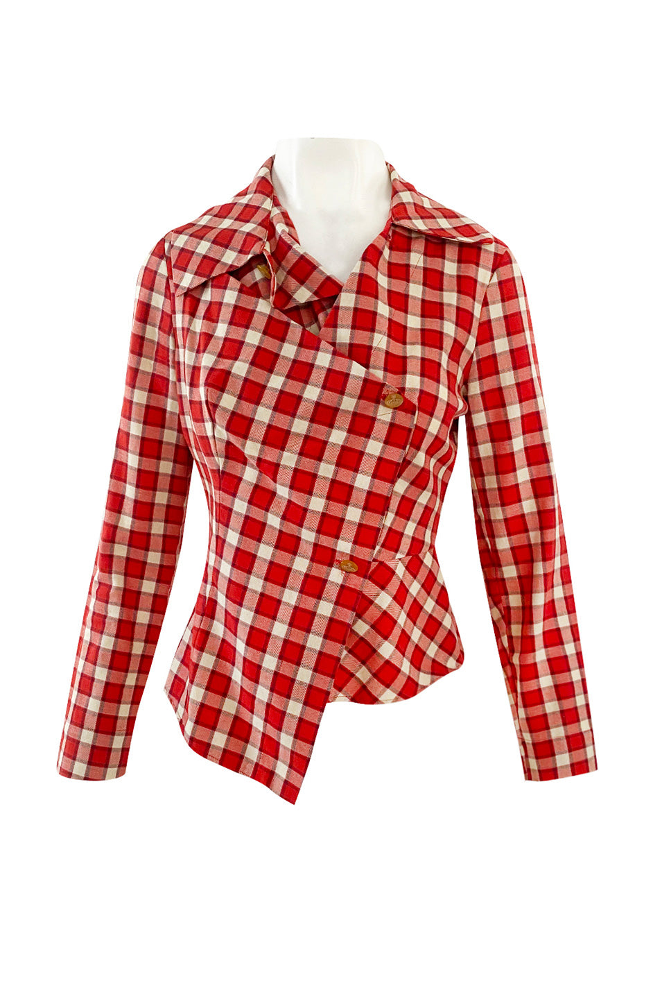 Early 2000s Vivienne Westwood Red Plaid Soft Flannel Asymmetrical Butt ...