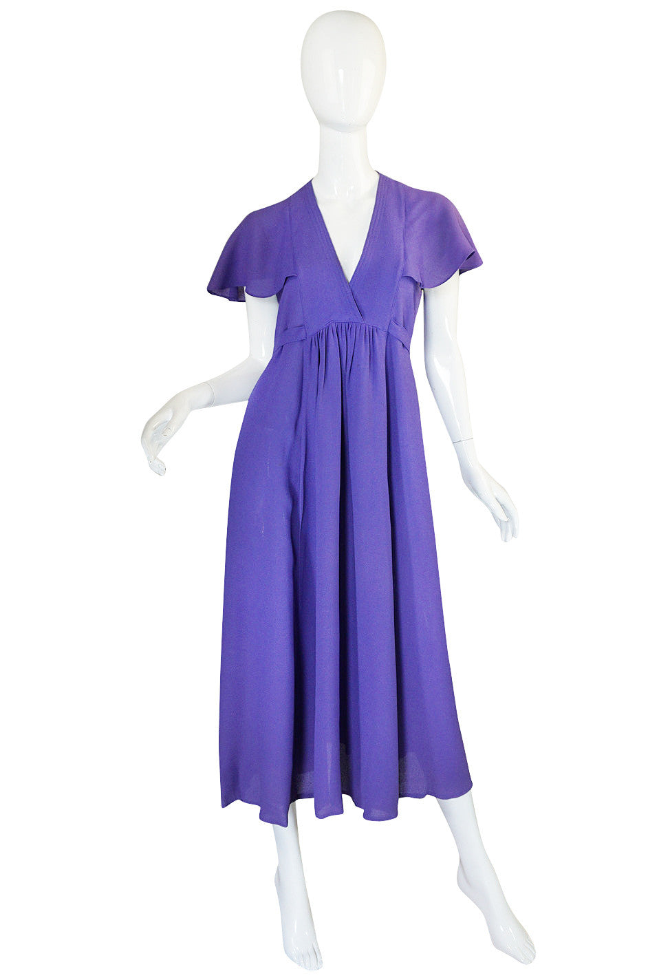1970s Ossie Clark for Radley Purple Moss Crepe Dress – Shrimpton Couture