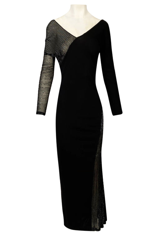 1980s Nina Ricci Black Silk Metallic Lame Cocktail Dress – Shrimpton ...