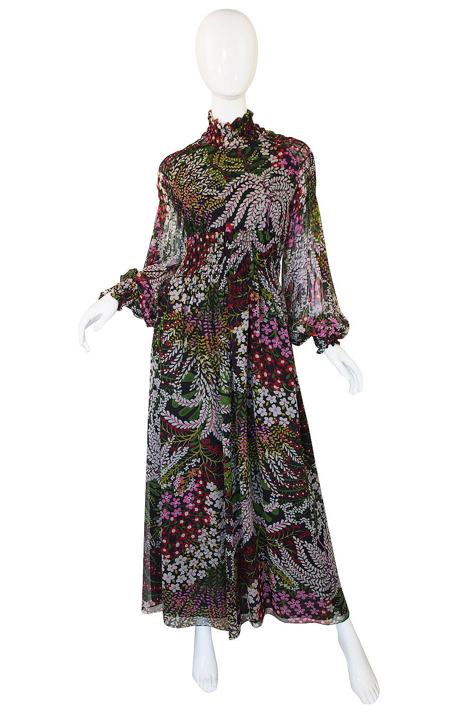 1970s Scott Barrie Silk Ruched Maxi Dress – Shrimpton Couture