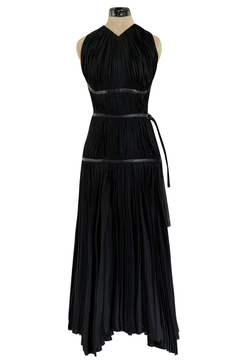 Iconic Fall 2002 Prada Runway & Museum Held Pleated Black Silk & Leath –  Shrimpton Couture