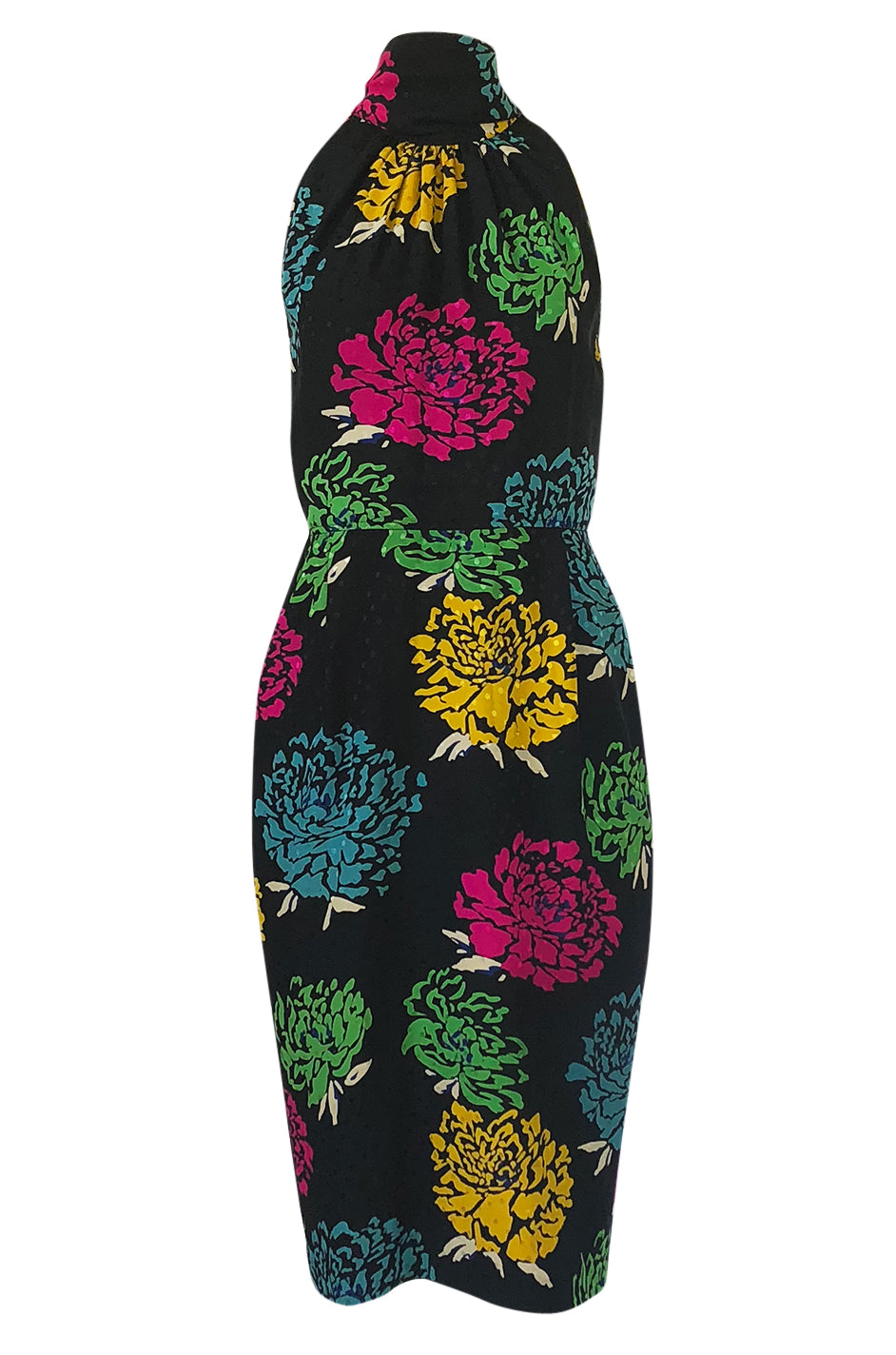 1970s Emanuel Ungaro Multi-Color Floral Silk Print Sleeveless Dress ...
