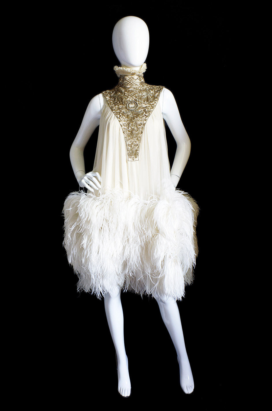 alexander mcqueen feather dress