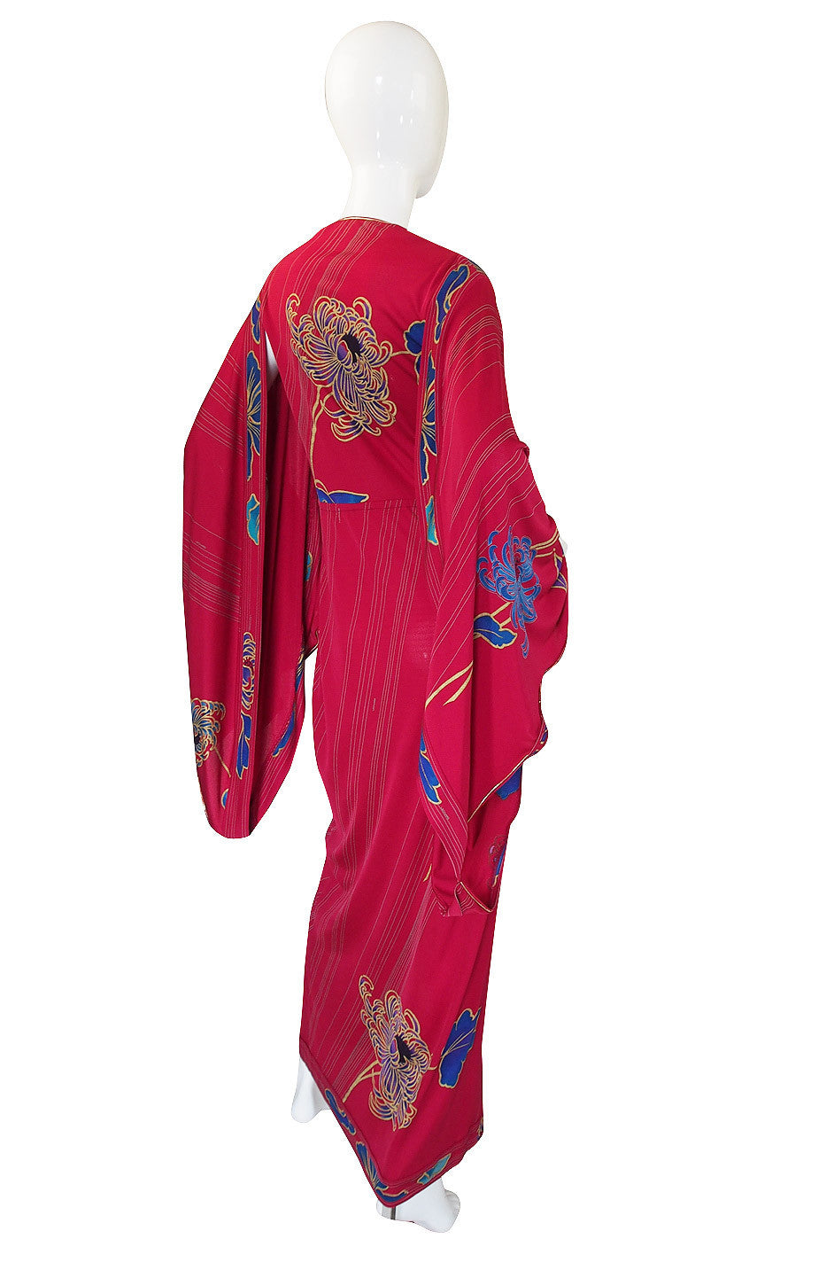 1970s Leonard Angel Sleeve Caftan Dress Shrimpton Couture 