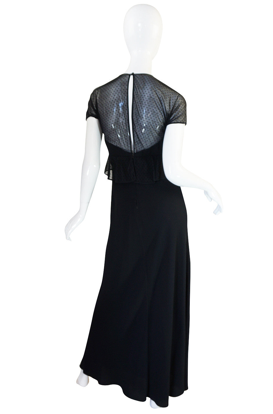 1980s Jackie Rogers Silk Crepe & Dotted Net Dress – Shrimpton Couture
