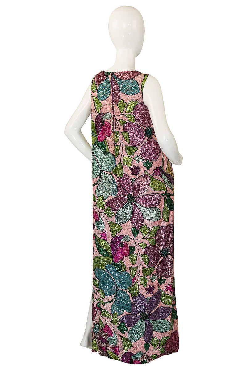 Incredible 1960s Sequin & Bead Maxi Dress – Shrimpton Couture