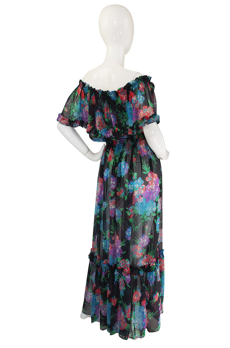 1970s Floral Silk Chiffon Yves Saint Laurent Set – Shrimpton Couture