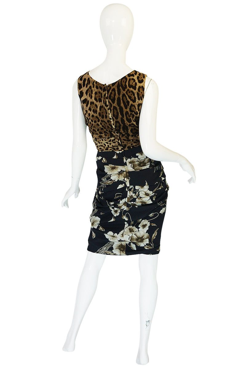 leopard print floral dress