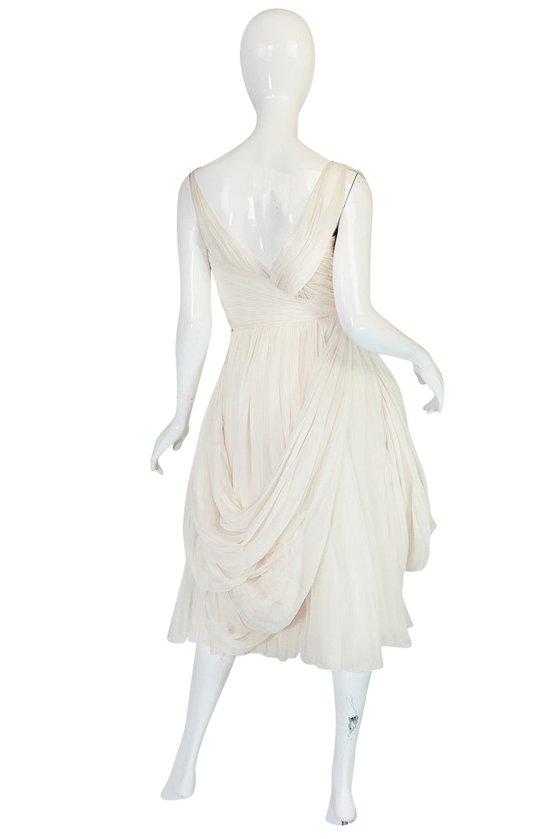 1950s Ivory Silk Pleated Dress in the Manner of Jean Desses – Shrimpton ...