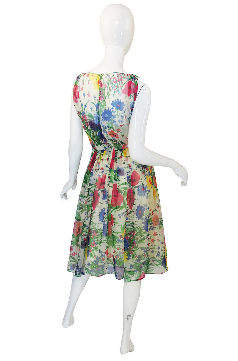 1950s Silk Chiffon Beautiful Floral Dress – Shrimpton Couture