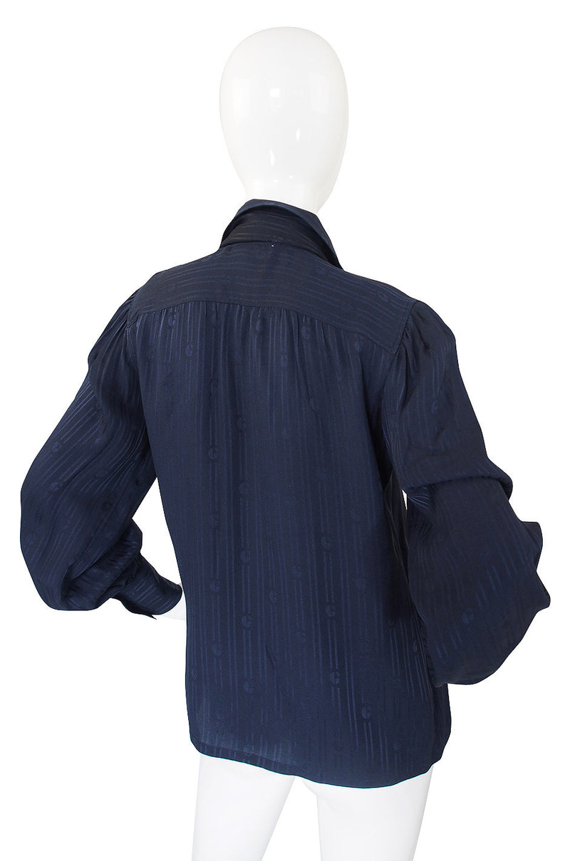 1970s Blue Silk Givenchy Top – Shrimpton Couture
