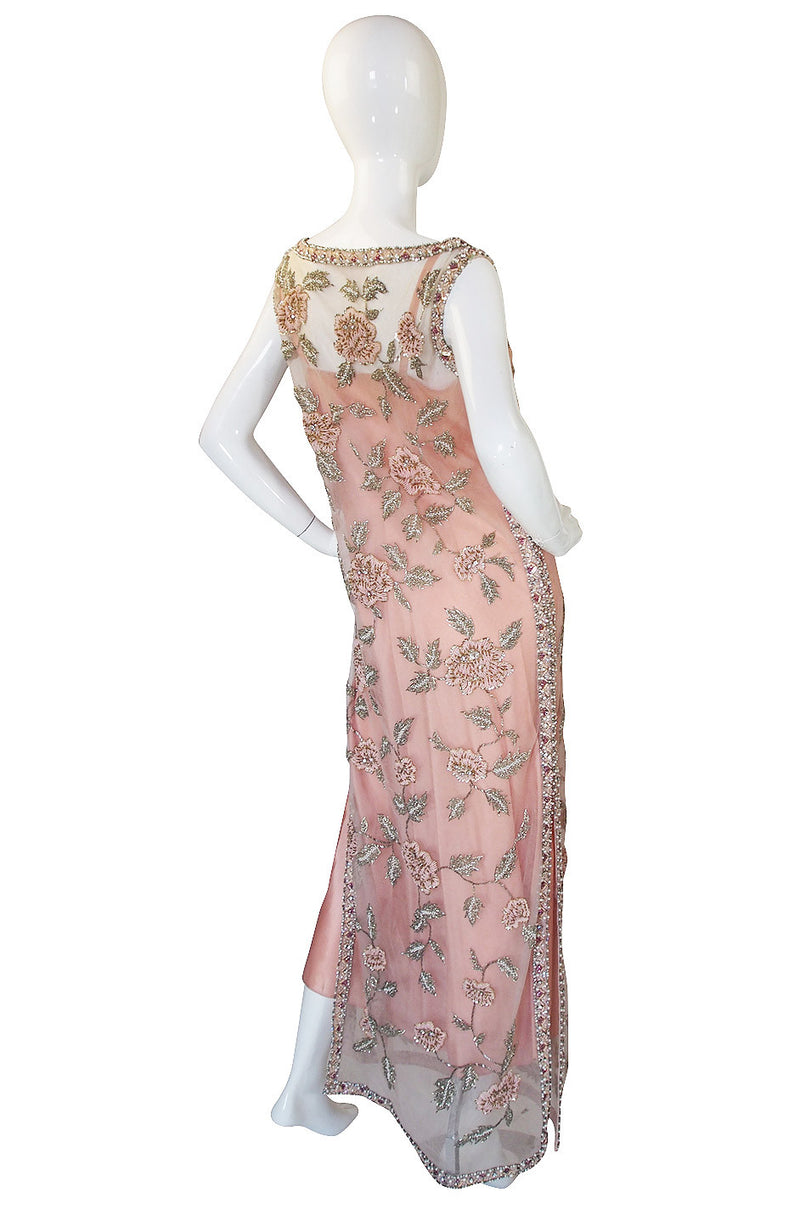 1960s French Hand Bead & Rhinestone Net Gown – Shrimpton Couture