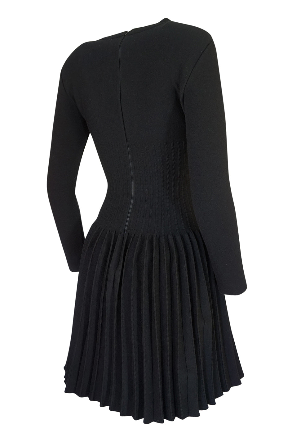 Vintage Azzedine Alaia Stretch Bandage Knit & Pleated Skirt Dress ...