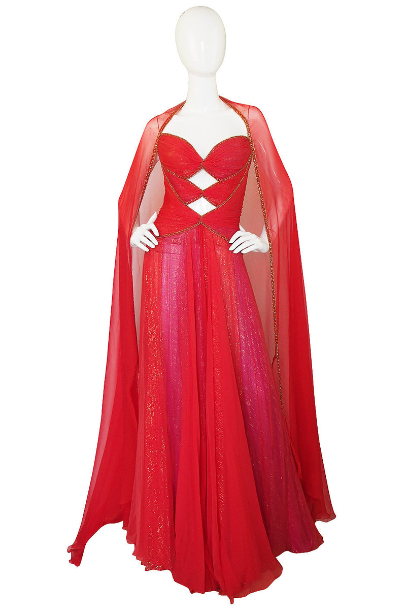 1970s Red & Gold Bob Mackie Cut Out Gown – Shrimpton Couture