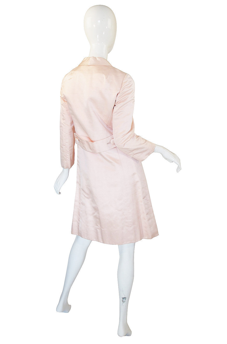 1960s Pink Silk Malcolm Starr Coat Shrimpton Couture 