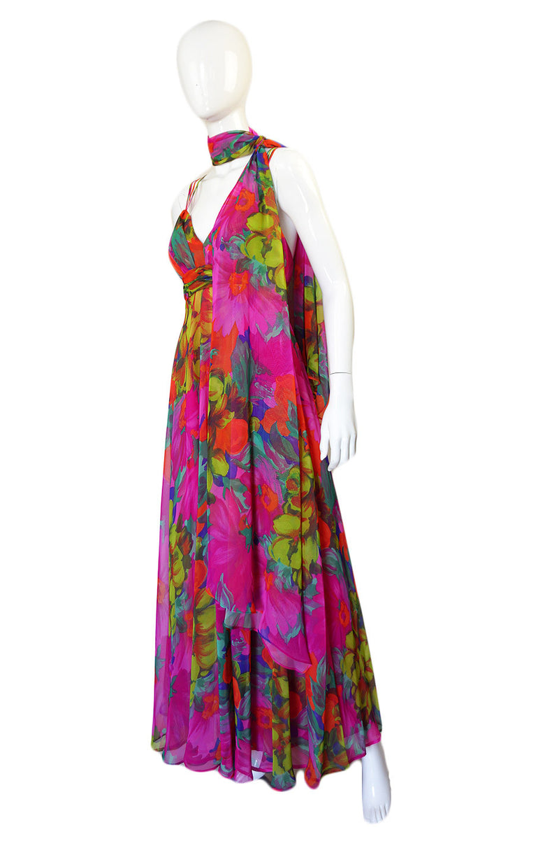 1970s Pink Chiffon Frank Usher Dress – Shrimpton Couture