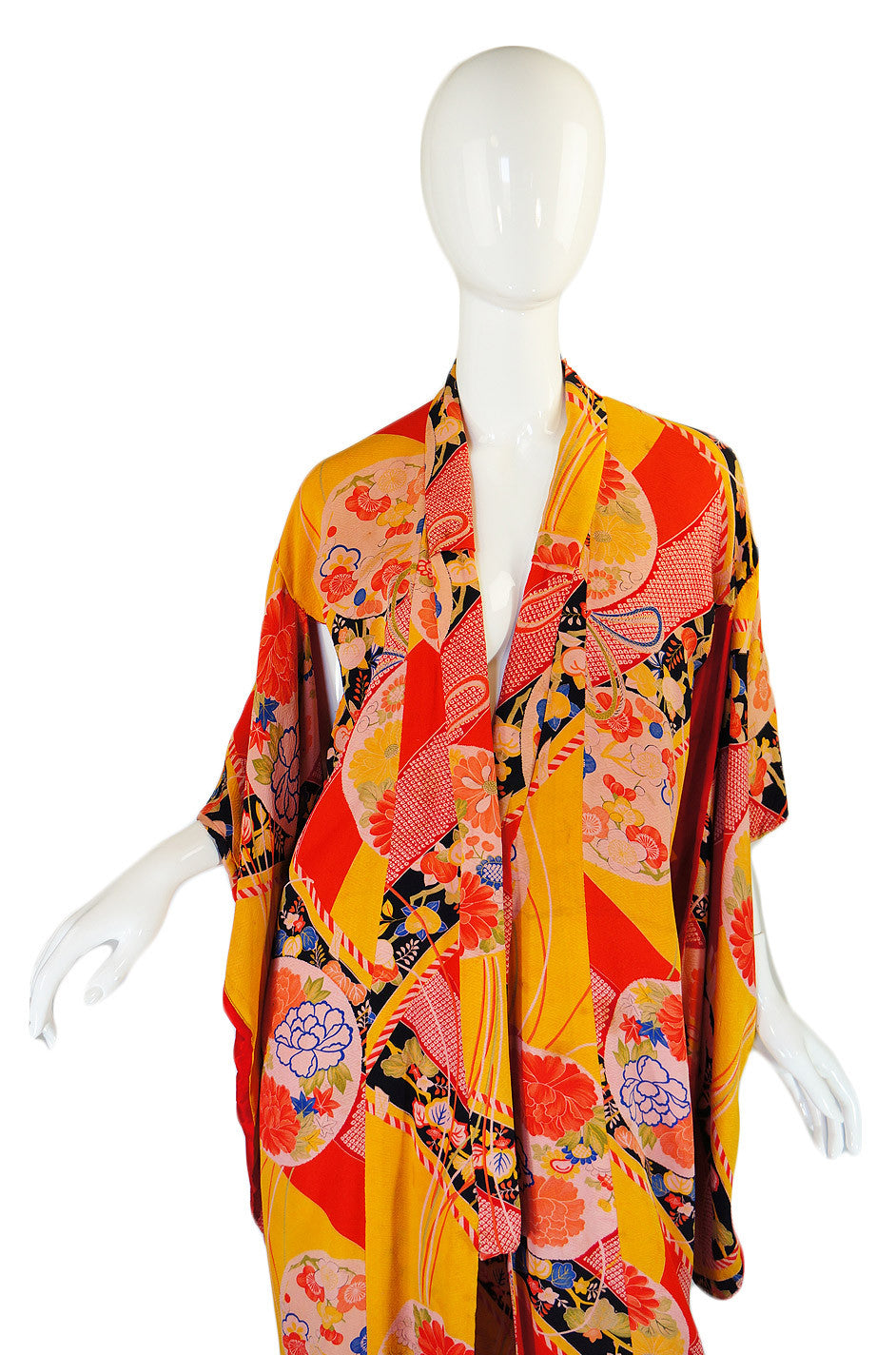 1930s Vibrant Coral Printed Silk Kimono – Shrimpton Couture