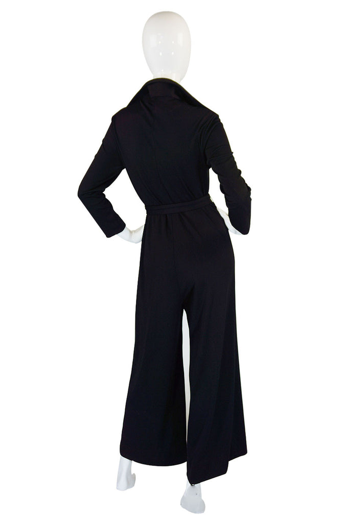 1970s Lanvin Black Jersey Jumpsuit | shrimptoncouture.com