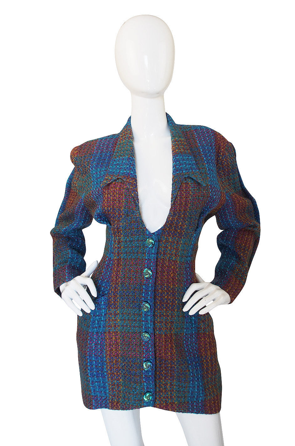 1980s Thierry Mugler Blue Boucle jacket – Shrimpton Couture