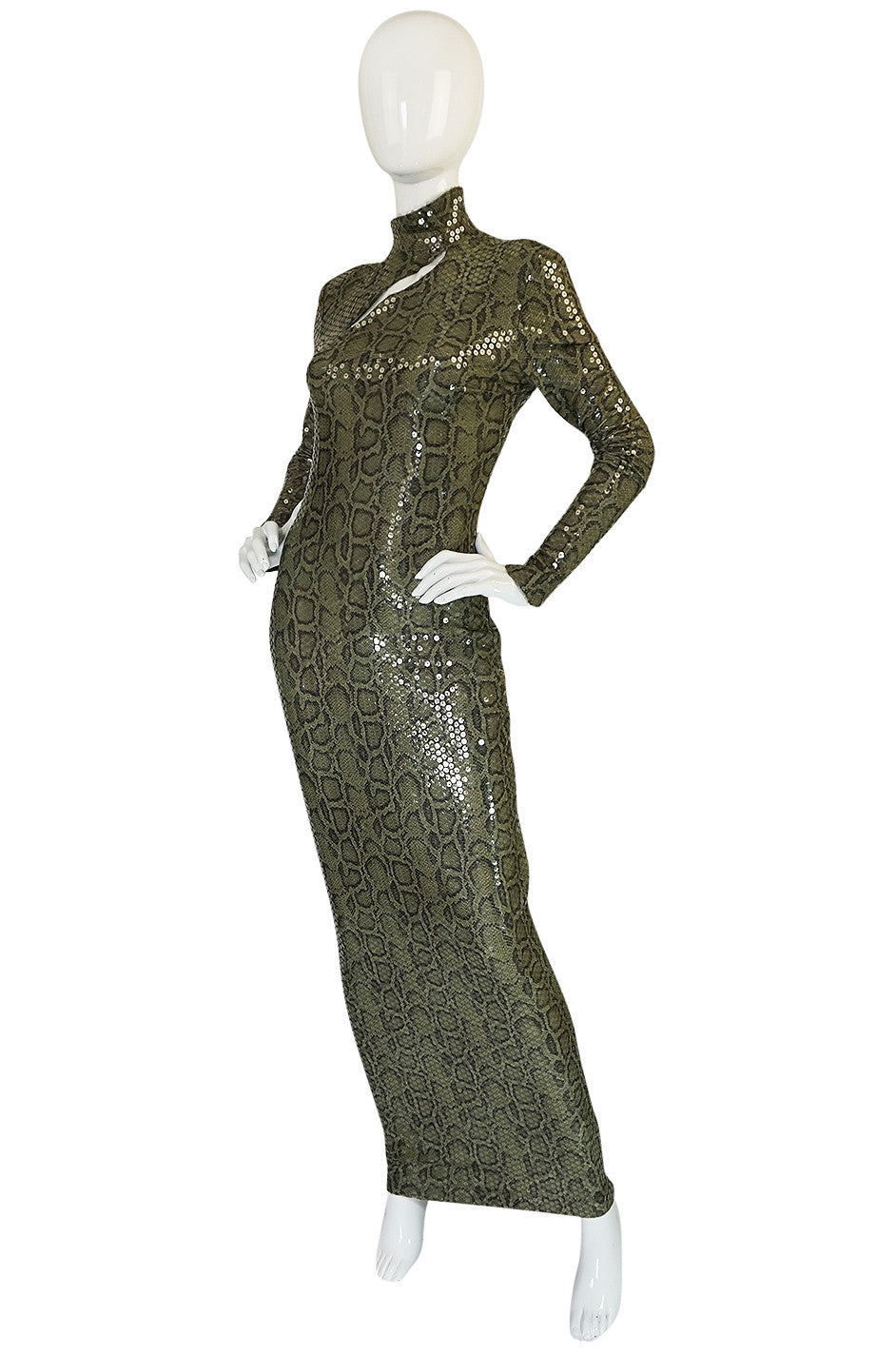 Iconic S/S 1983 Thierry Mugler Sequin Snakeskin Python Dress ...