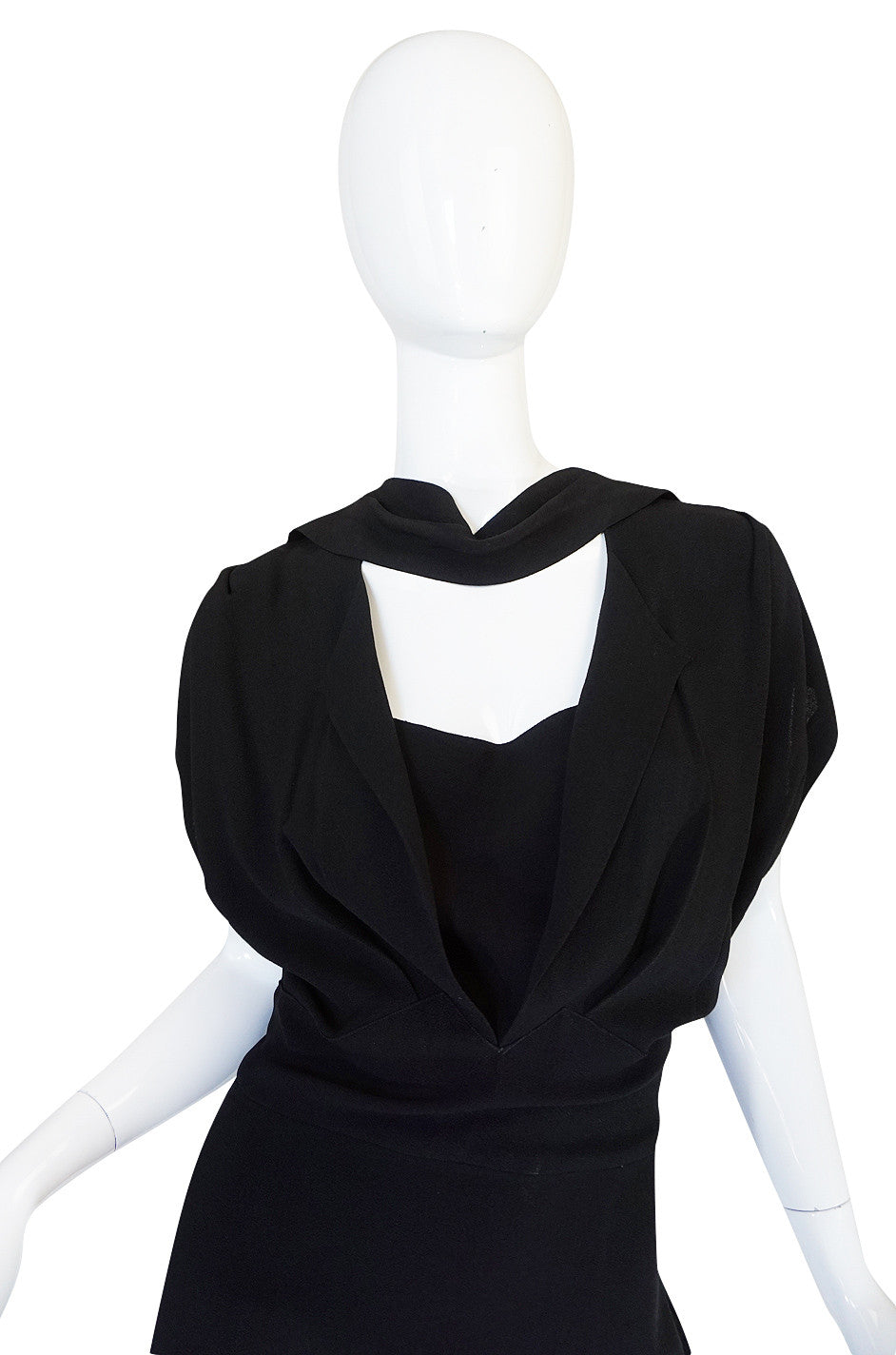 Dramatic 1940s Adrian Original Black Crepe Swing Dress – Shrimpton Couture