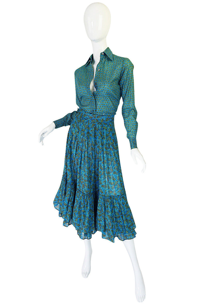 1970s Yves Saint Laurent Ruffled Tiered Skirt & Top Set – Shrimpton Couture