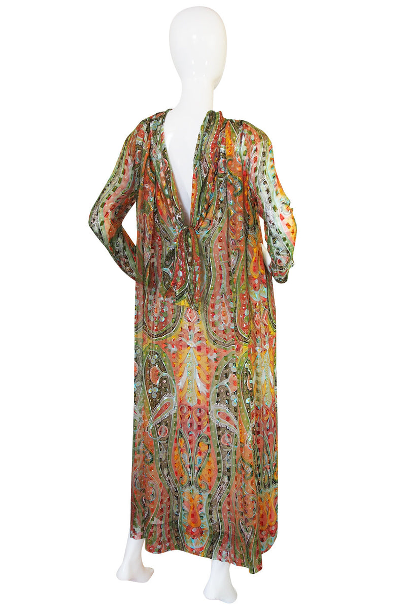 1970s Silk Chiffon Pauline Trigere Caftan Dress – Shrimpton Couture