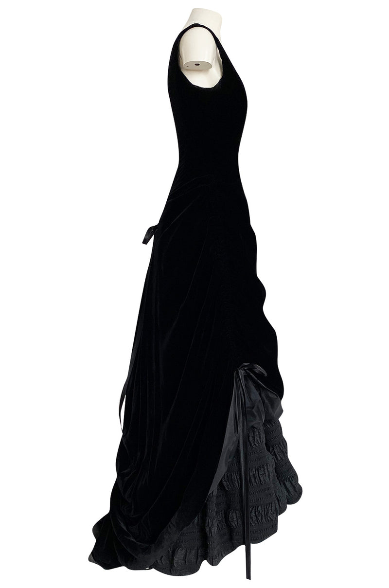 Fall 1998 Christian Lacroix Runway Black Velvet Dress W Signature Puff ...