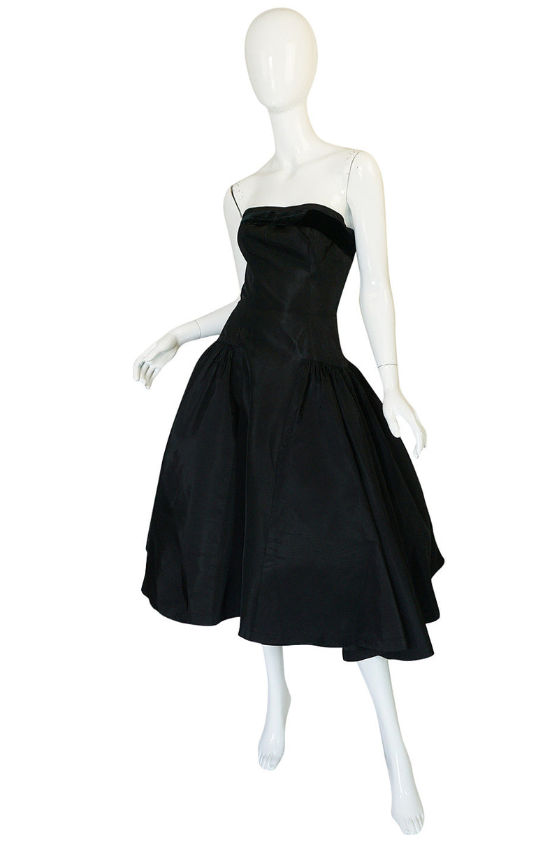 black taffeta cocktail dress