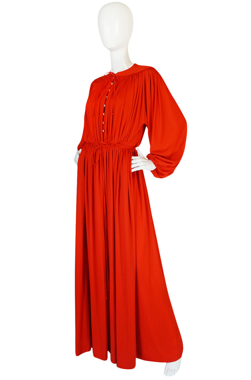 1970s Donald Brooks Red Jersey Crystal Button Dress – Shrimpton Couture