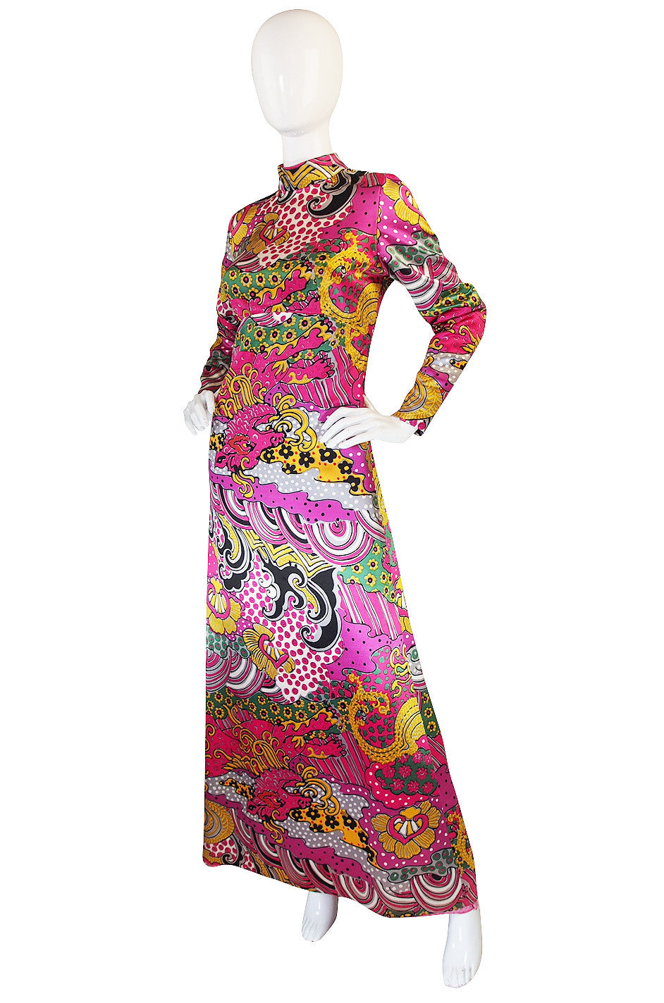 1960s Mr Blackwell Custom PInk Print Maxi Dress – Shrimpton Couture