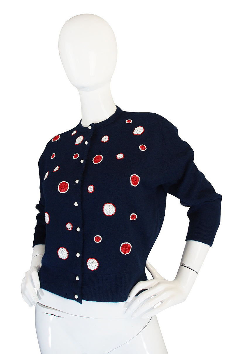 Rare 1950s Schiaparelli Hand Beaded Sweater – Shrimpton Couture
