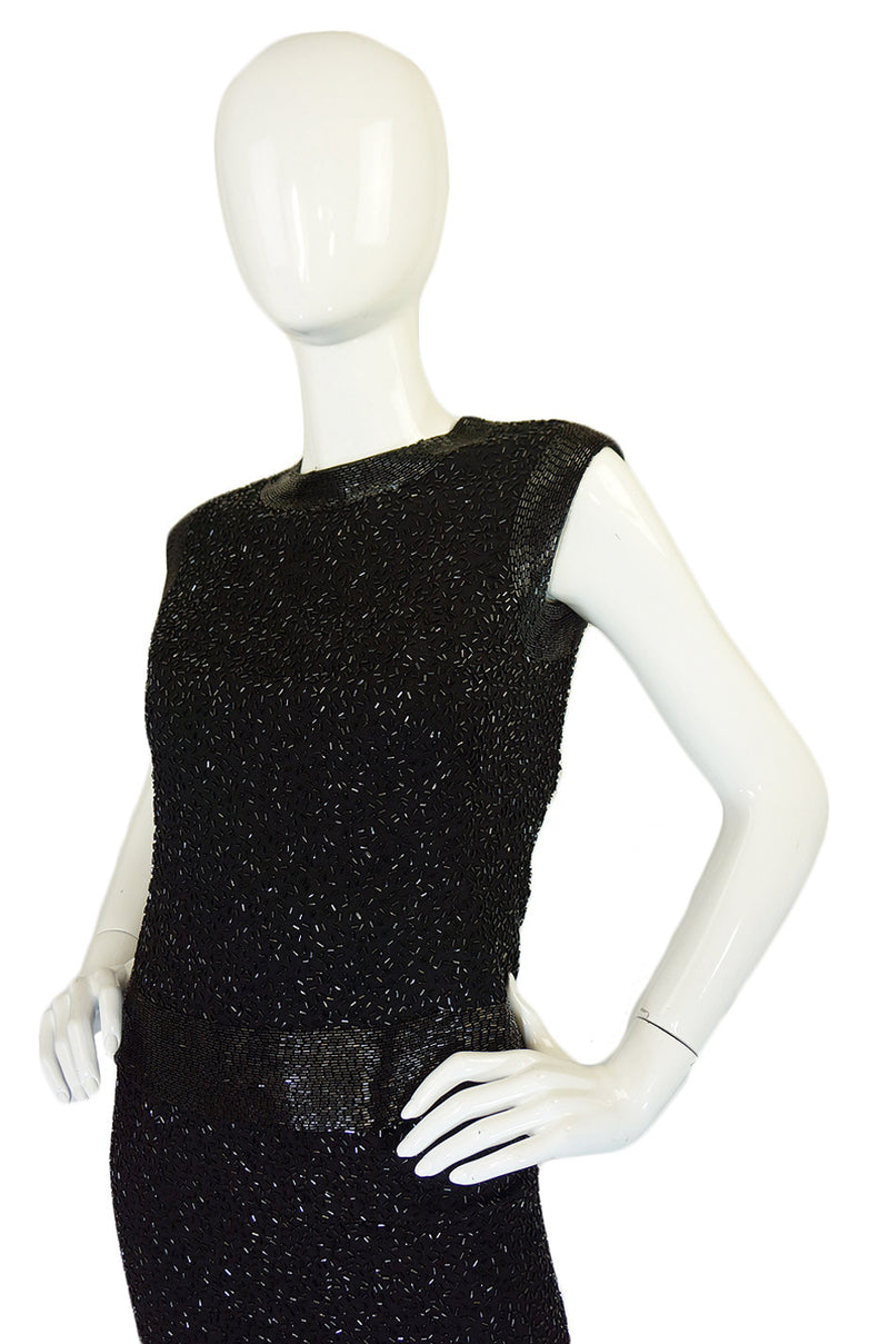 1950s Heavily Beaded Amelia Gray Dress – Shrimpton Couture