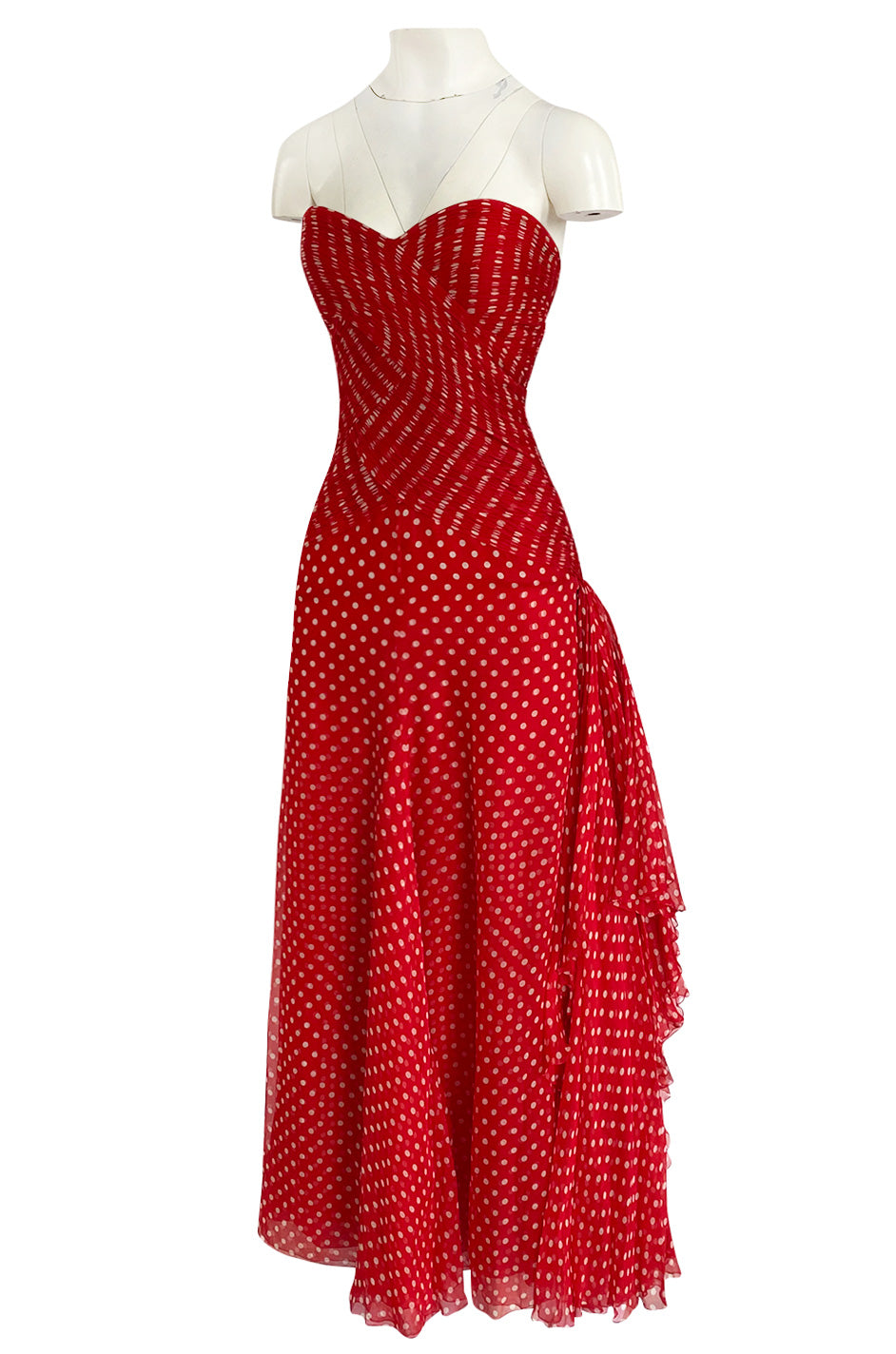 Important Spring 1986 Valentino Haute Couture Red & White Dot Straples ...