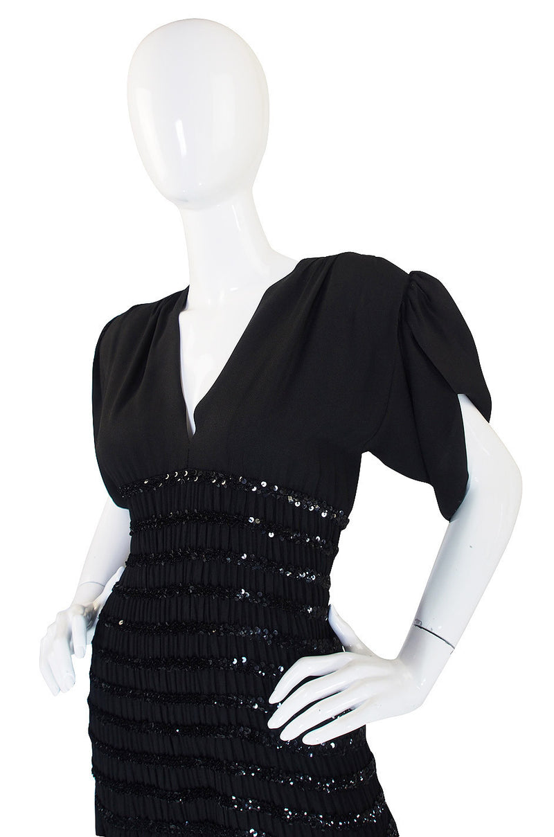1983 Yves Saint Laurent Crepe & Sequin Dress – Shrimpton Couture