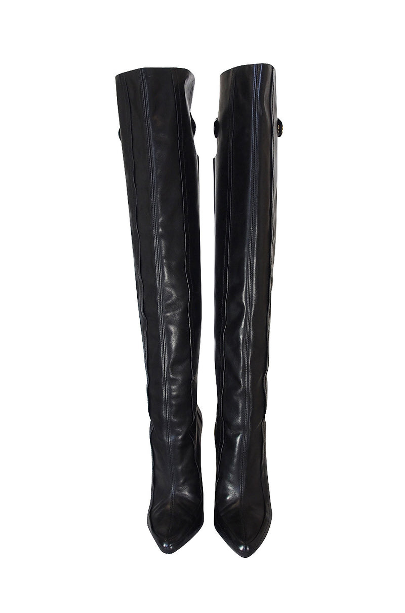 Alexander Wang Thigh High Leanther Boots 38 – Shrimpton Couture