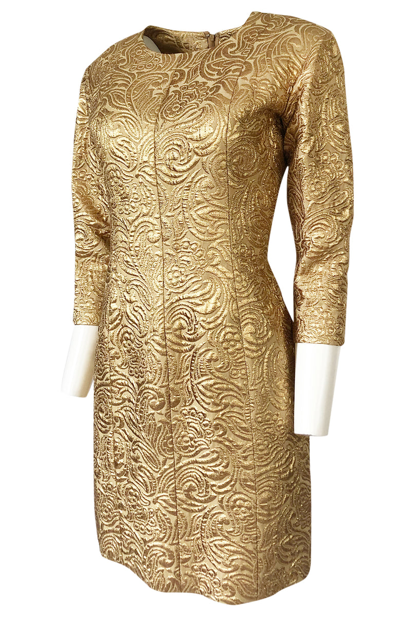 saint laurent gold dress