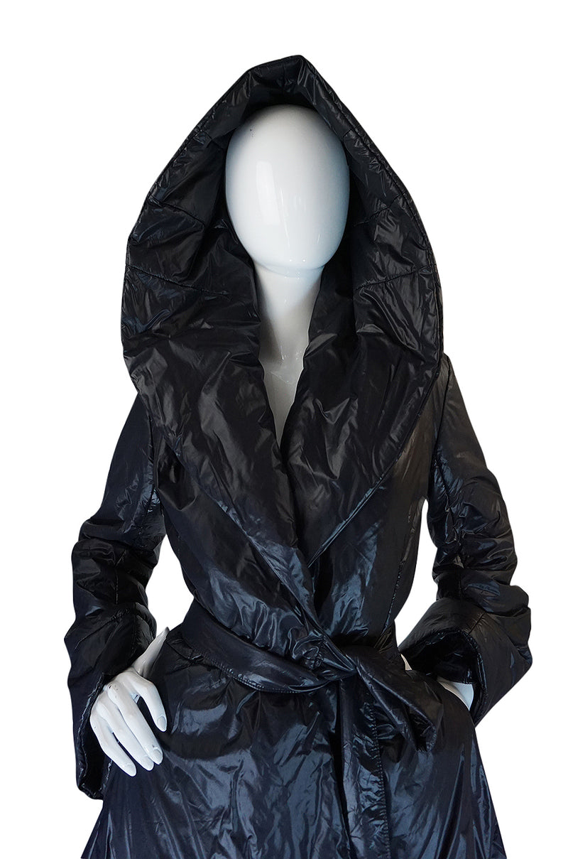 1980s OMO Norma Kamali Black Sleeping Bag Coat with Hood – Shrimpton ...