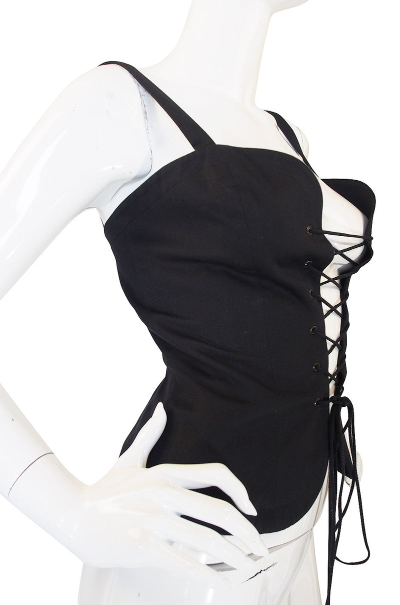 1970s Yves Saint Laurent Black Corset Top – Shrimpton Couture