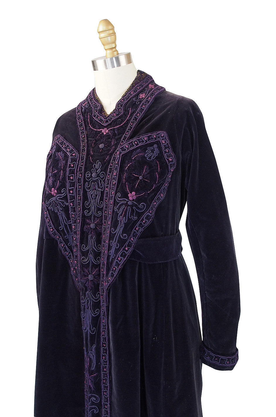 1910s Velvet Emboridered & Applique Panel Dress – Shrimpton Couture