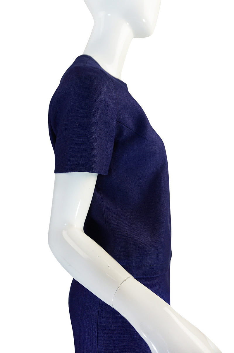 Early 1960s Pierre Cardin for Takashimaya Blue Linen Suit – Shrimpton ...