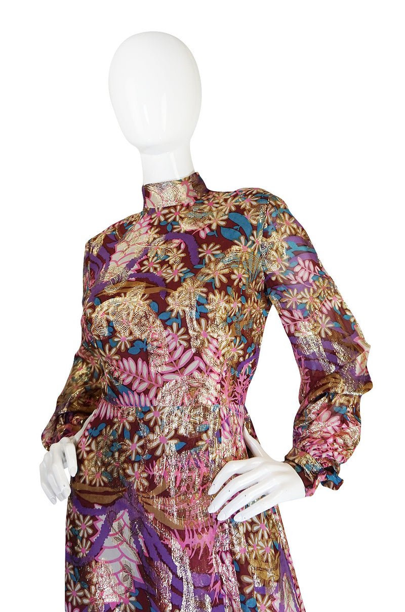 1960s Metallic Silk Chiffon Malcolm Starr Dress – Shrimpton Couture
